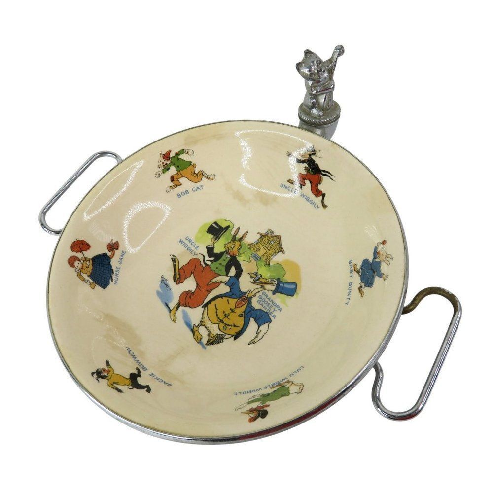 Uncle Wiggily Warming Dish 1920s Antique Faraberwa re Baby Feeding Bowl
